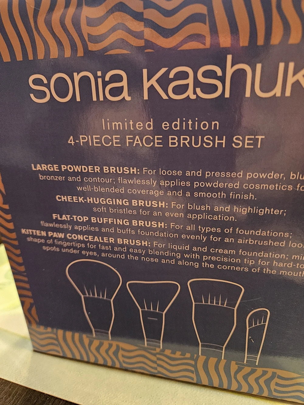 Sonia Kashuk Navy and Rose Gold 4-Piece Face Brush Set